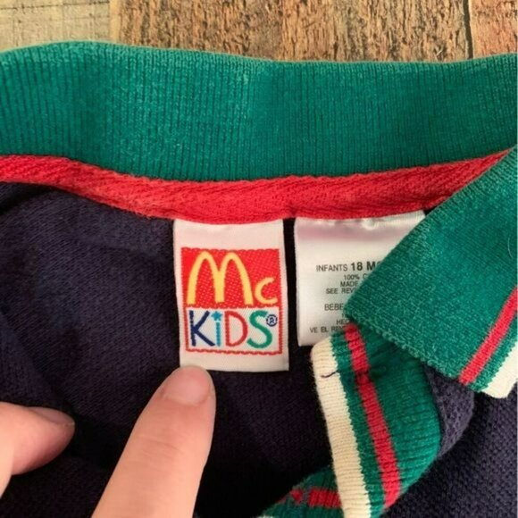 McDonald’s McKids vintage polo short sleeve bodysuit -18M - Picture 5 of 7